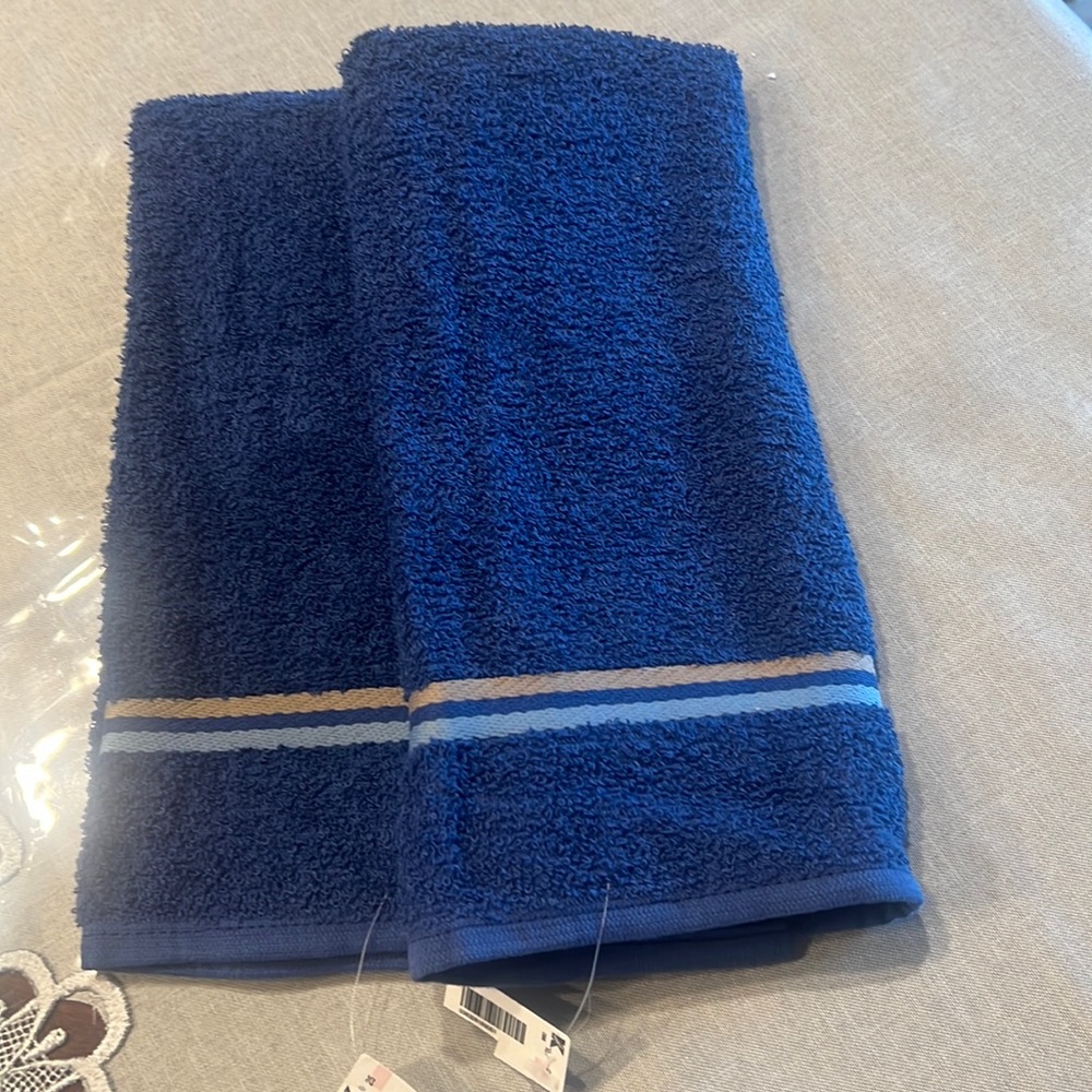 Steven’s 100% Cotton blue hand towels
